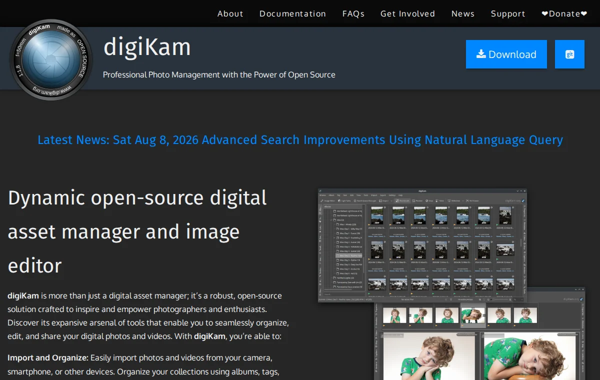 digiKam 화면