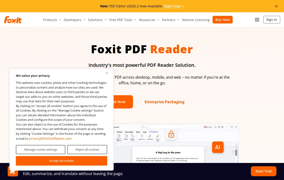 Foxit PDF Reader 화면