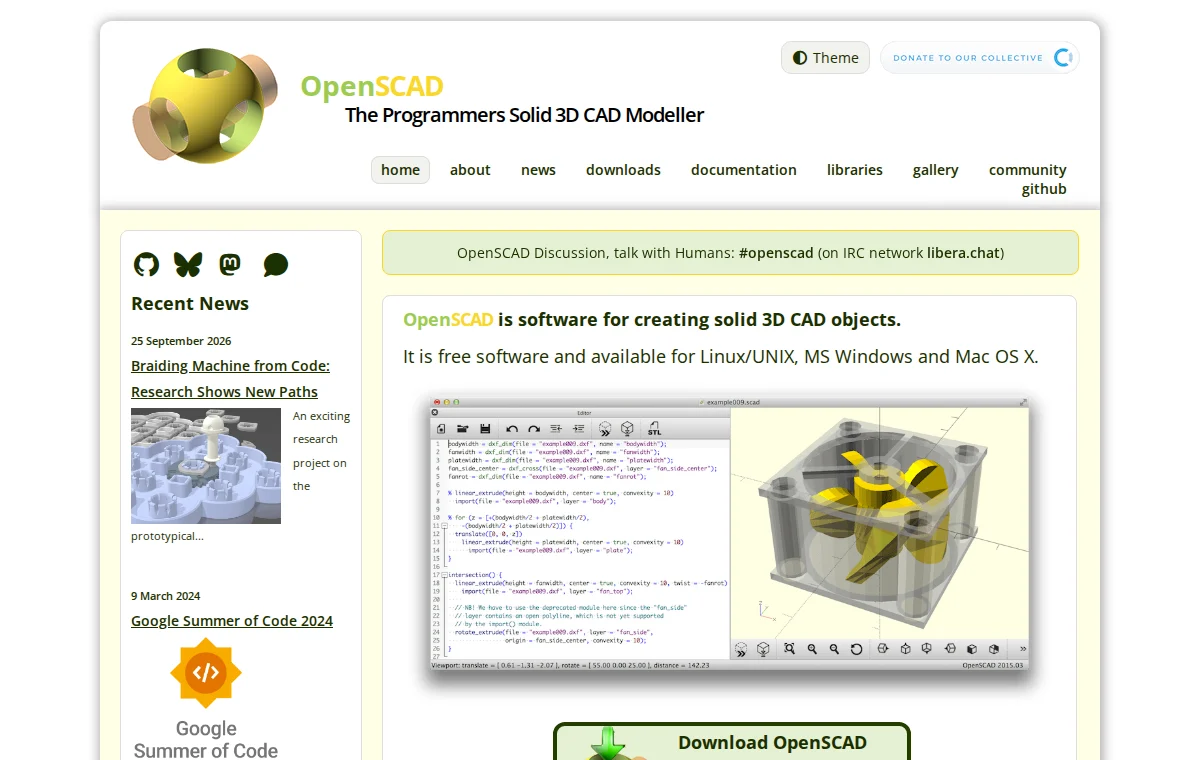 OpenSCAD 화면