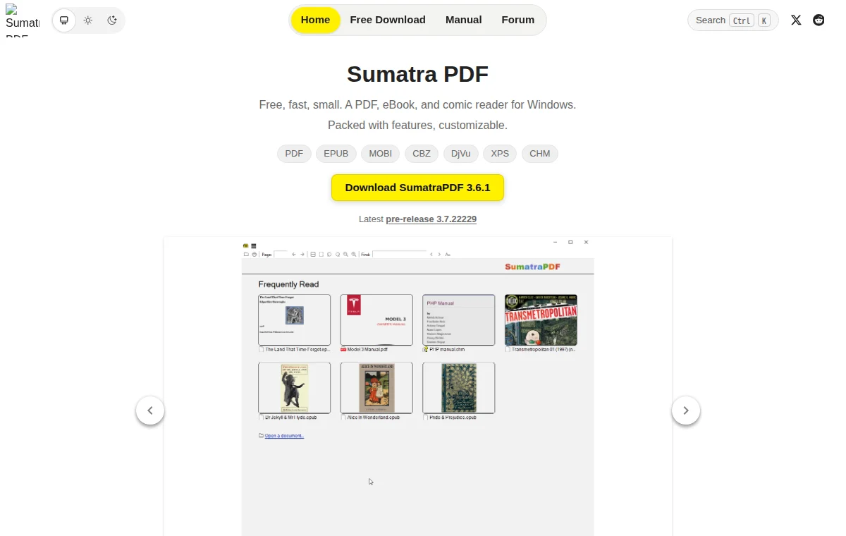Sumatra PDF 화면
