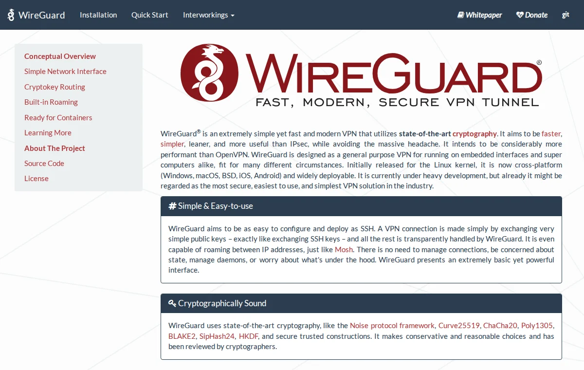 WireGuard 화면